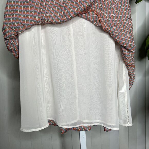 0039 Italy Tiered Short Skirt Geometric Flowy Made in Portugal Size L - Picture 5 of 9